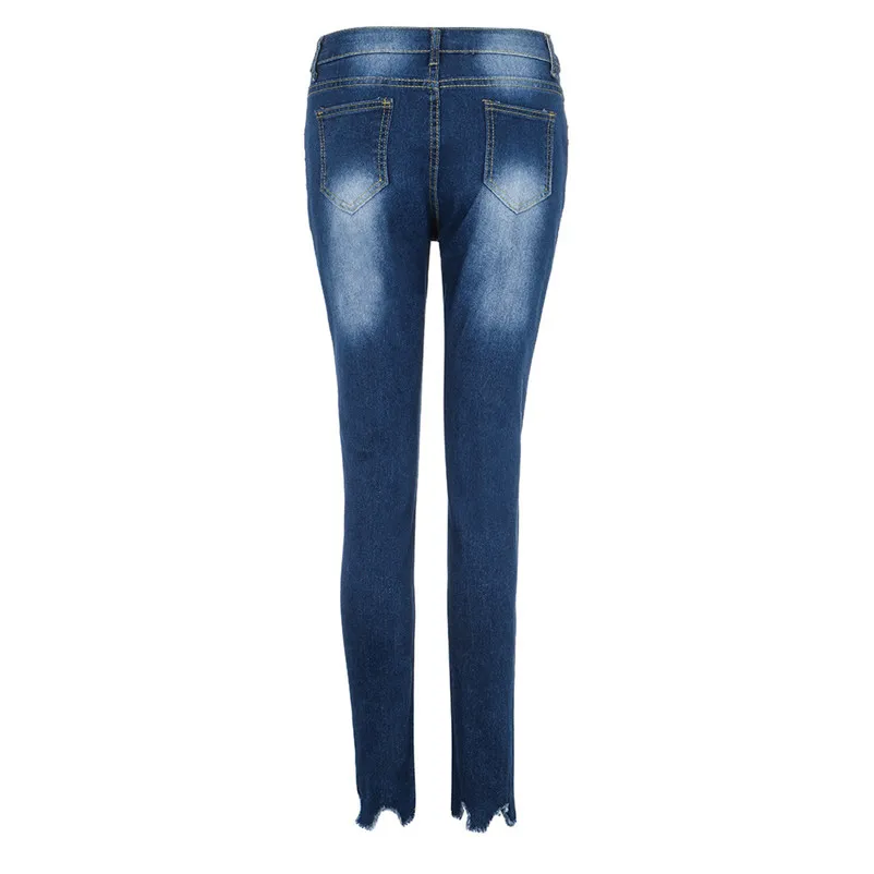 Fashion short jeans woman 2018 Jeans Denim Hole Female Mid Waist Stretch Slim Sexy Pencil mujer robe femme Pants O22#N (1)