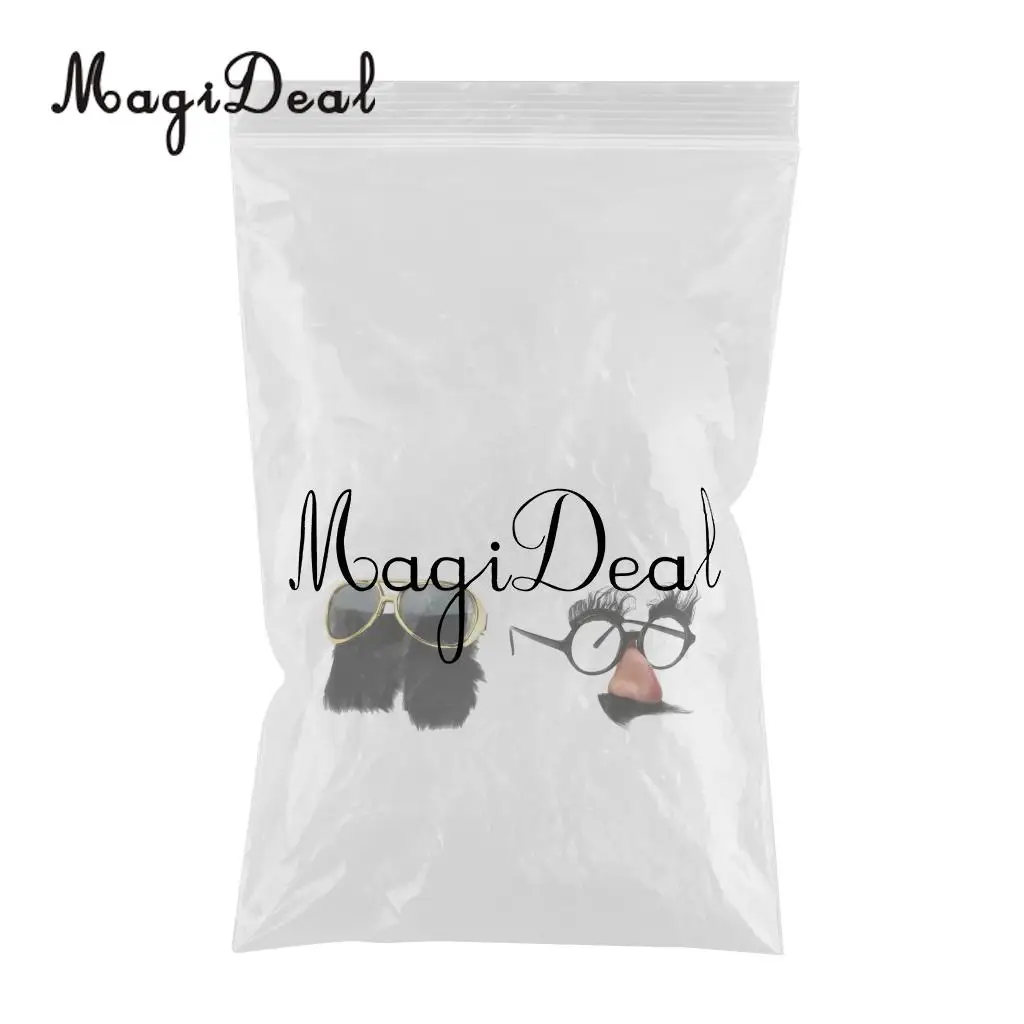 MagiDeal Set of 2 Pieces Novelty Presley Sunglasses Big Nose Mustache Glasses 70s Fancy Dress Costume Eyewear Props