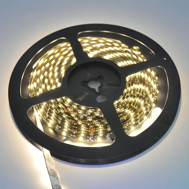 

5M/Roll 3528SMD 60Leds/Meter IP65 Waterproof Flexible 300 LED Strip Lights black PCB FPC board DC 12V -WARM WHITE