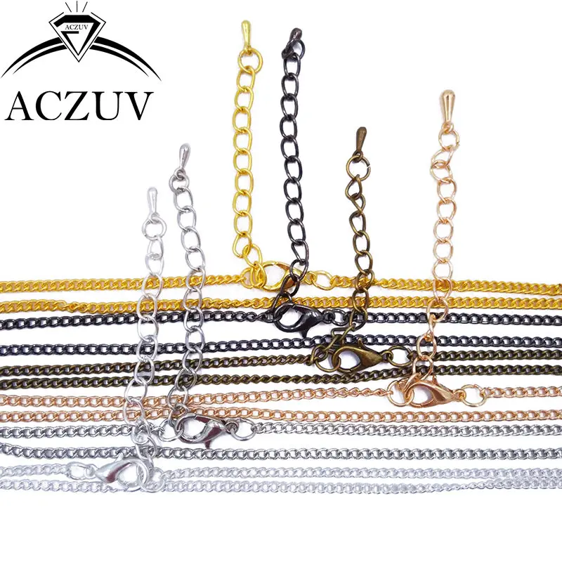 Encryption Metal Chain Necklaces Bracelet with Extender (1)