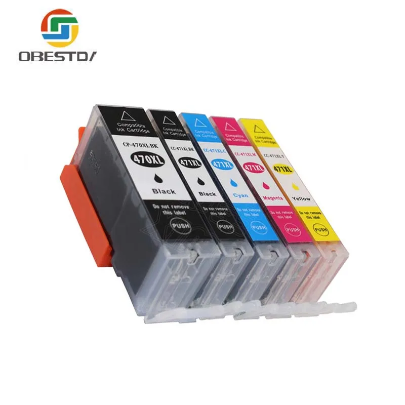 

OBESTDA 5PCS color for canon 470 471 PGI-470 CLI-471 ink cartridge for canon PIXMA MG5740 MG6840 printer Inkjet Cartridge
