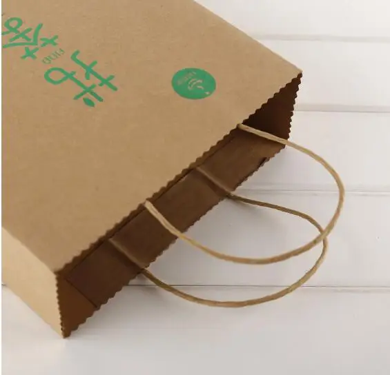 Cheap 500pcs Shopping bags print logo Custom logo kraft paper bags 150g bags make your logo 5