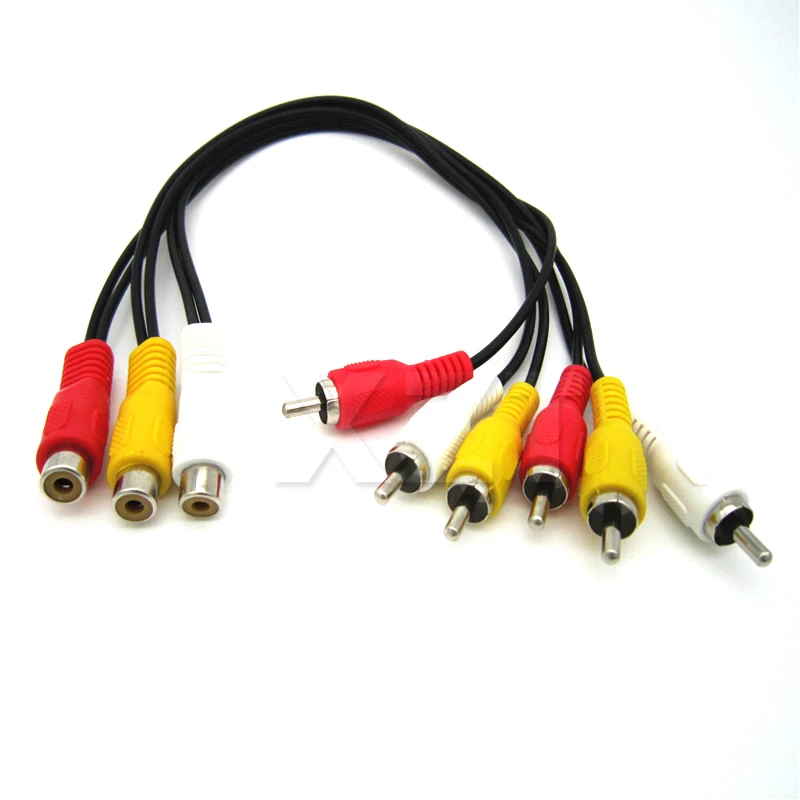 30cm 3rca Female To Dual 3 Rca Male Cable Audio Video Splitter
