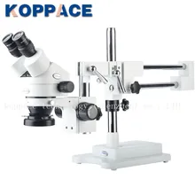 KOPPACE 7X-45X увеличение, бинокулярный стерео микроскоп, мобильный телефон ремонт микроскоп, окуляры WF10X, 144 светодиодный кольцо света