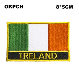 Национальный вышитый прямоугольный патч значок пришивной или Железный на военный значок - Цвет: PT0012-R