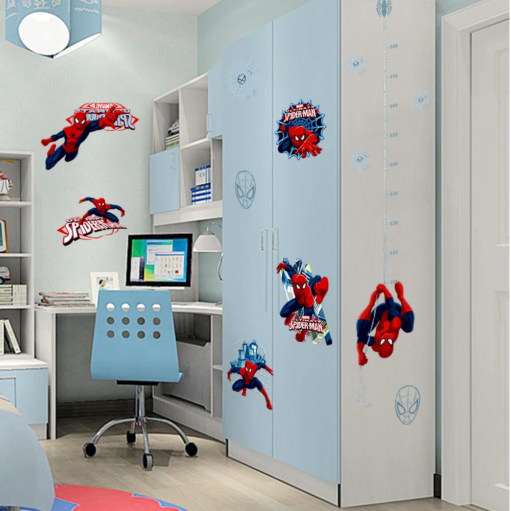

Spider Man height ruler Wall Sticker Creative Printed Superhero Spiderman Vinyl Wall Decal for Kids Room Bedroom Home Decor art