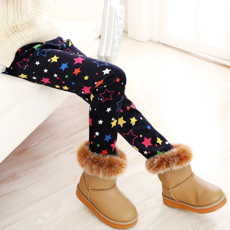 Детские штаны, осенне-зимние леггинсы для малышей, штаны для девочек с разноцветным принтом в виде цветов и бабочек - Цвет: 8