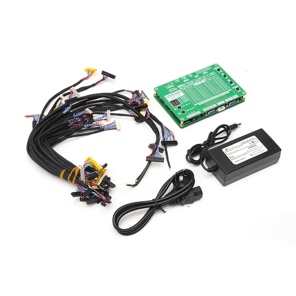New LED LCD Screen Panel Tester Tool For TV Laptop Computer Repair 29Pcs Screen Cables Power