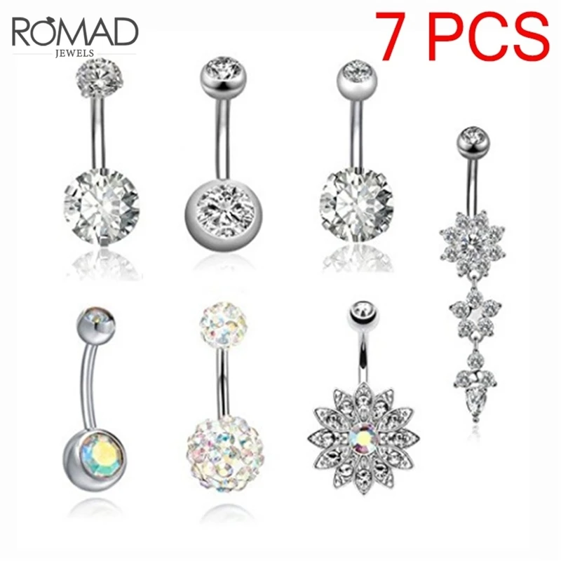 ROMAD Belly Piercing Button Ring Anti Allergy Surgical stainless steel