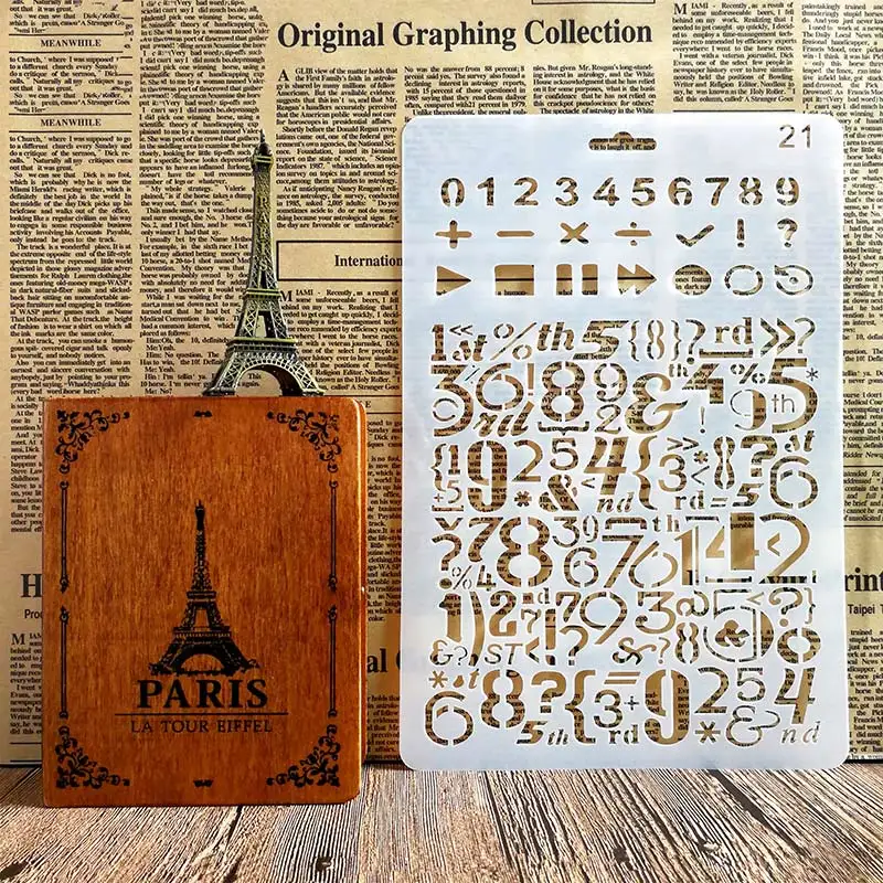 

0-9 Different Number Stencils for DIY Scrapbooking Plastic Handmade Template Crafts Art Diary Decor Painting Spray Tool Card