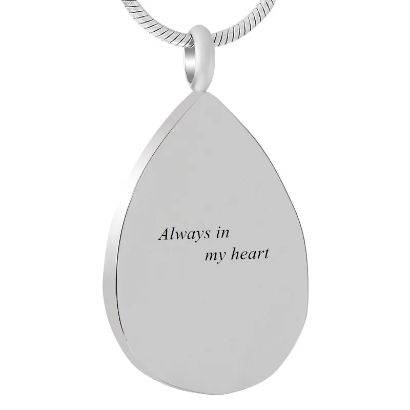 IJD9433 Stainless Steel Teardrop Shape Cremation Blank Keepsake Pendant