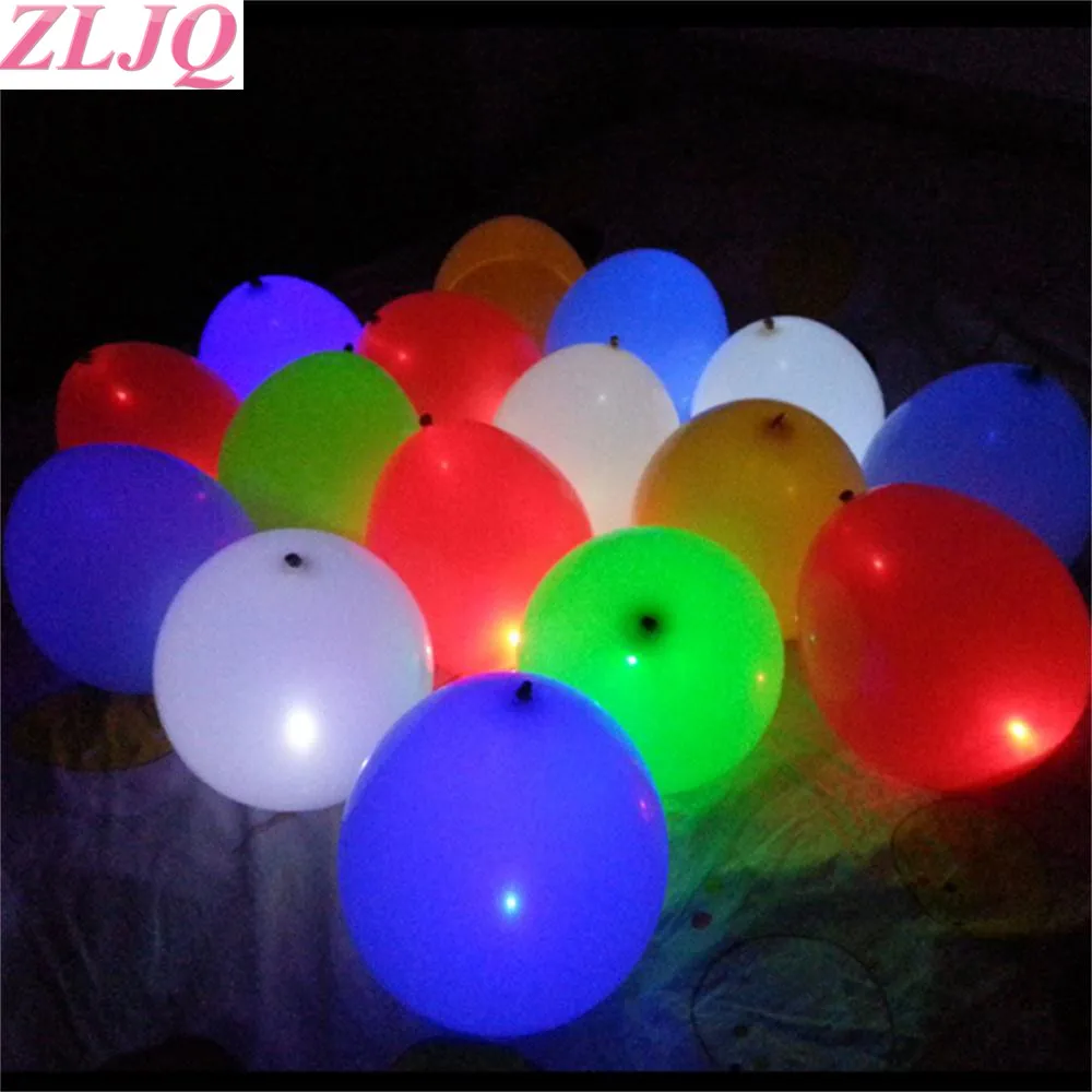 ZLJQ 50Pcs Glow In The Dark Sky Lanterns Party Baloons Led Flash