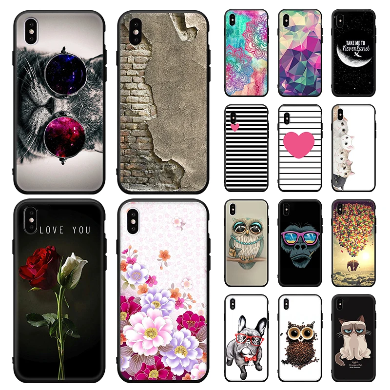 Phone Case For iPhone 7 8 Plus X XS Max 6 6s XR 5 5S SE Soft TPU Cover For iPhone 6 6S PLUS 10 xr xs Vintage Pattern Capa Cases