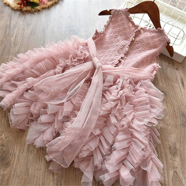 Children Formal Clothes Kids Fluffy Cake Smash Dress Girls Clothes For Christmas Halloween Birthday Costume Tutu Lace Outfits 8T