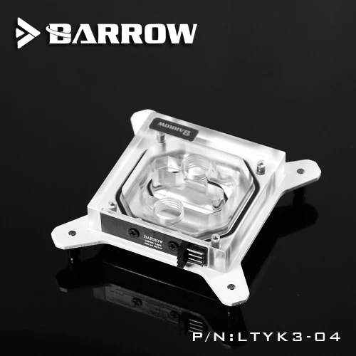 

Barrow CPU Water Cooling Block use for INTEL Socket LGA115X Transparent Acrylic 0.4MM Microchannels RGB Light