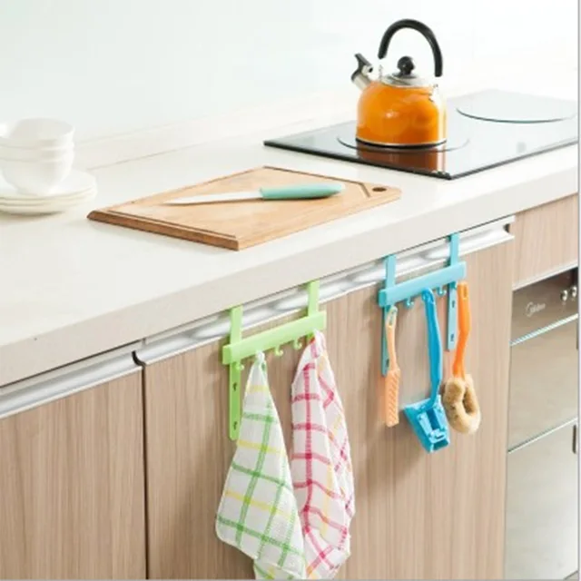 Best Price  1pc Towel Bar Square Rack Storage Door Holder Organizer Kitchen Hanging  Kitchen Cabinet Cupboard Holder 