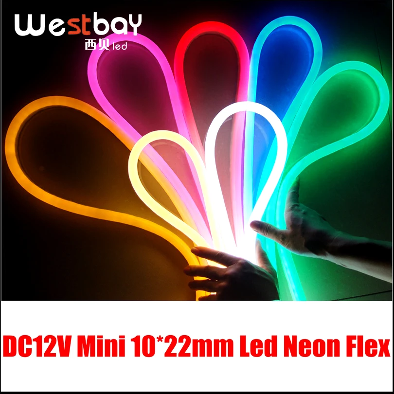 Синий цвет мини led неоновый flex в DC12V 10 метров партии гибкий свет веревка для