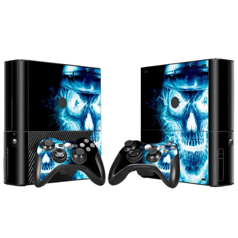 For microsoft skin stickers for Xbox360 E Blue Skull Design vinyl game