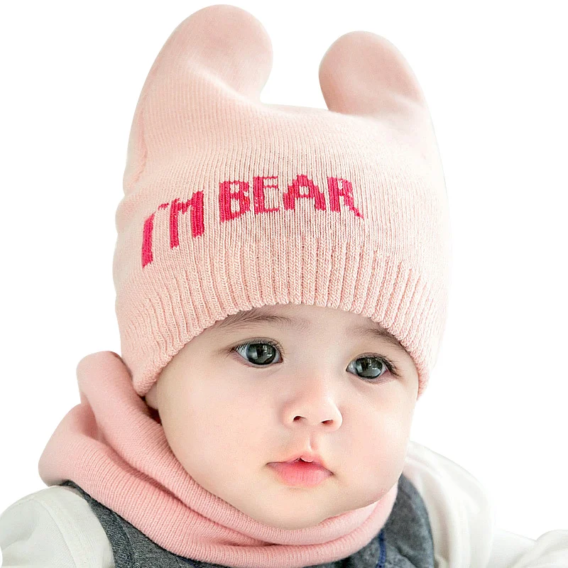 I M Bear Lovely Baby Beanie Hat For Girls Cute Knitting Boys Beanie Horns Pattern Baby Hat With Gloves Set Baby Girls Clothing Hats Caps Aliexpress