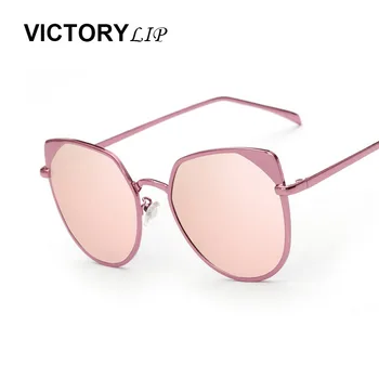 

VictoryLip 2017 Fashion Women Arrow Brand Designer Cat Eye Sunglasses Lens Mirror Lady UV400 Female Sun Glasses oculos de sol