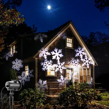 

8W LED Outdoor Laser Projector Stage Light White Lawn Light With 12pcs Colorful Gobo For Xmas Christmas Halloween Party Decor