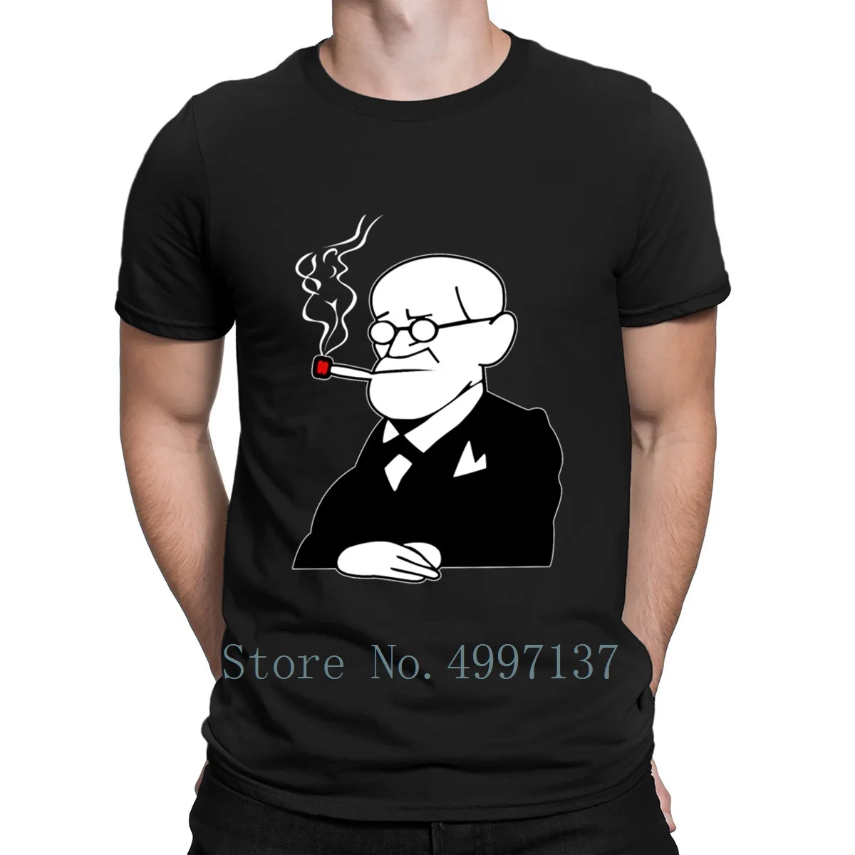 

Sigmund Freud Psychologys Cartoon T Shirt Letters Crazy O Neck Printing Funny Gents 100% Cotton Summer Shirt