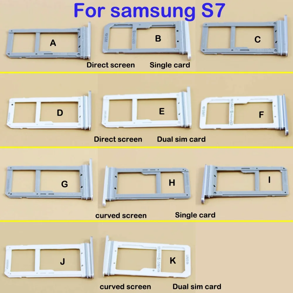 YuXi 10 шт./лот двойной/одиночный лоток для sim-карты слот Samsung Galaxy S7 G930 G930F запасные