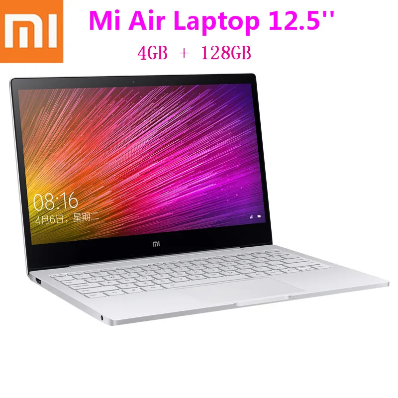 Xiaomi mi Air Ноутбук 12,5 дюймов ультра тонкий Windows 10 Intel Core M3-8100Y 4 Гб 128 ГБ клавиатура с подсветкой HD mi быстрое зарядное устройство ноутбук