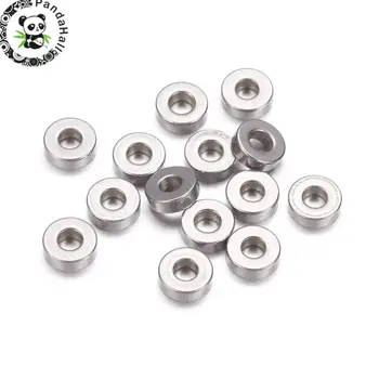 

100pc 304 Stainless Steel Bead Spacers Flat Round Stainless Steel Color 7x2mm For DIY Jewelry Making Handicrafts Supplies
