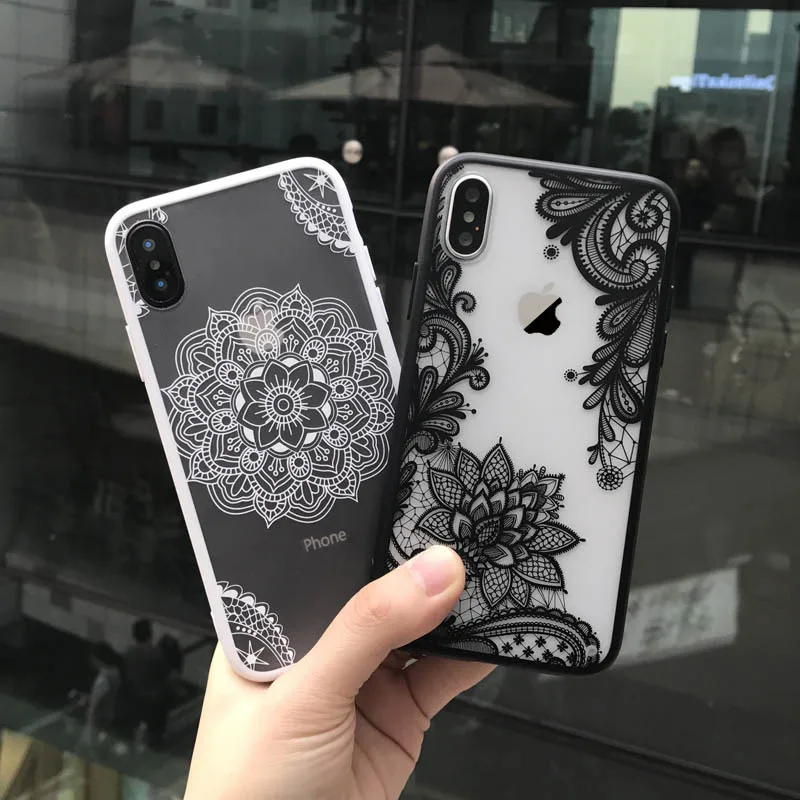 Kerzzil Phone Case For iPhone 7 6 6s 8 X Plus 5 5s SE Mandala Lotus Vintage Flowers Cases Fashion Full Protection Back Cover |