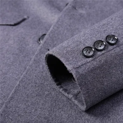 2019 New Winter Men's Coat Casual Autumn Long Wool Coat Male Business Turn-down Collar Wool Blend Double Breasted Overcoats 315