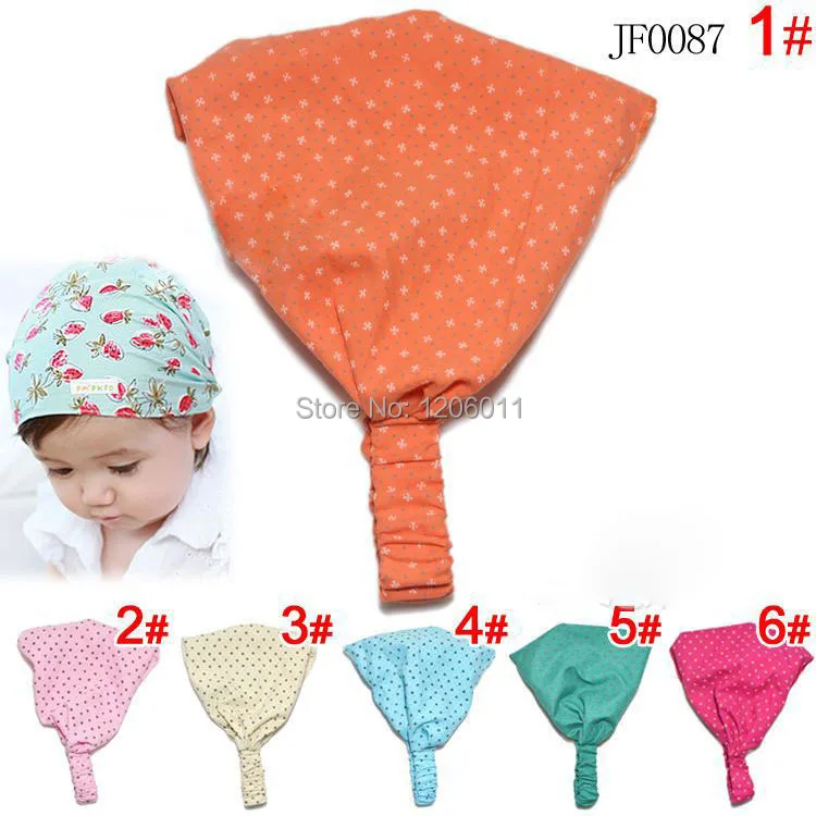 6Colors 20PCS/Lot cross Printing Cotton Baby Headband Children Girl