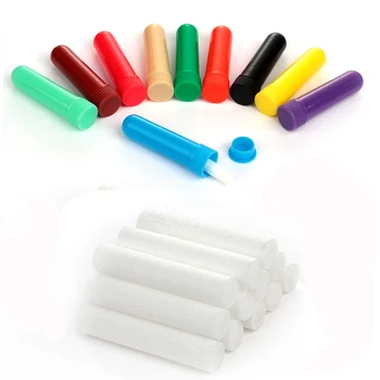 

6/12Pcs Essential Colored Plastic Blank Nasal Aromatherapy Inhalers Tubes Sticks Nasal Container With Wicks For Oil Nose