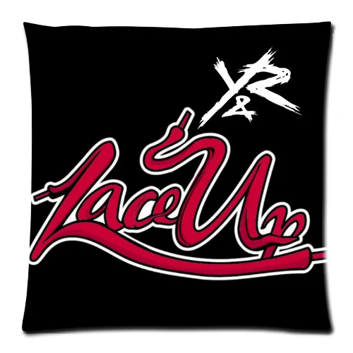 

New Arrival MGK lace up Comfortable Flannel Custom Zippered 18x18 (One Side) Square Cushion Cover P1195