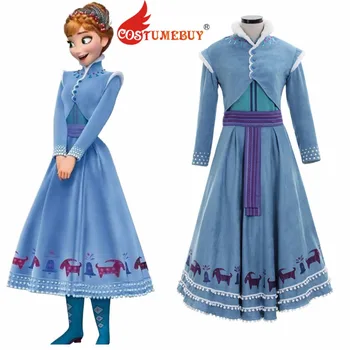 

Costumebuy Olaf's Adventure Princess Anna Dress Snow Queen Elsa Cosplay Adult Women Girl Costume Halloween Carnival Costume