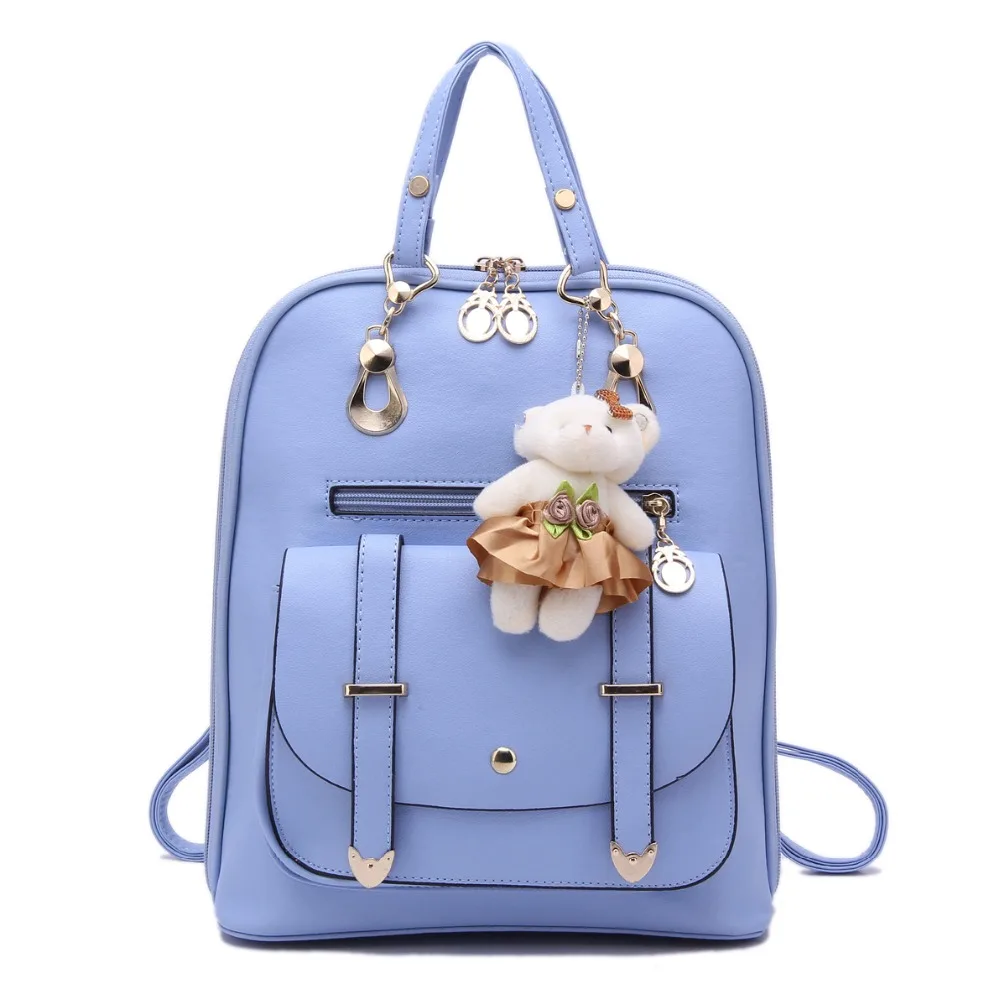 2017 Women Backpack Korean Students Backpack Lady Pu Leather Shoulder Bags Zipper Schoolbags for Fashion Teenger Girls RucksacK