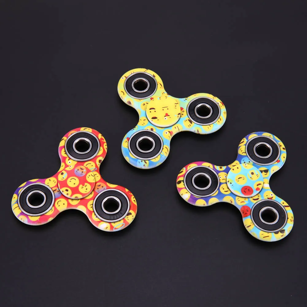 

Hand Spinner Bearing Tri-Spinner Fidget Toys Fidget Spinner Glow In The Dark Plastic EDC for Autism ADHD Emoji Fidget Spinner
