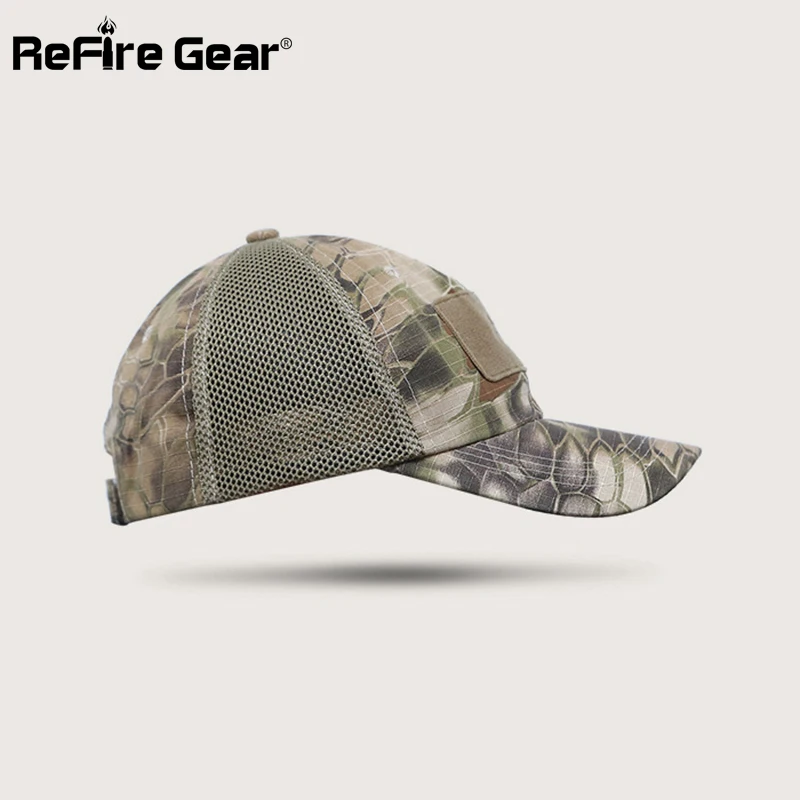 Refire gear, тактическая камуфляжная сетчатая бейсболка, мужская, повседневная, дышащая, защита от солнца, Snapback, боевая, армейская шапка с сетчатой стороной