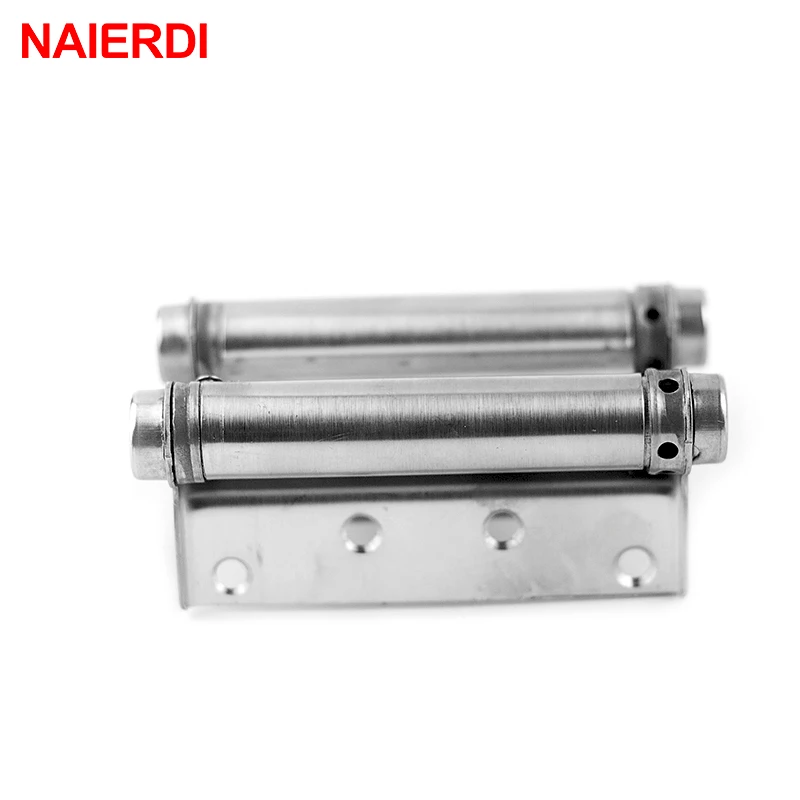 2PCS NAIERDI 3-5 Inch Double Action Spring Door Hinge Stainless Steel Rebound Hinges For Cafe Swing Western Furniture Hardware