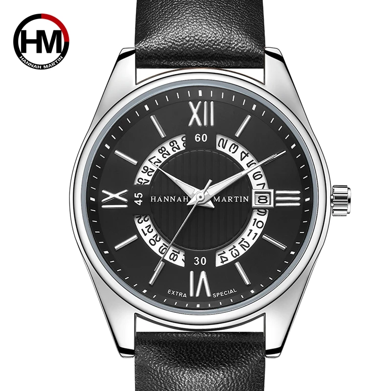 

Hannah Martin Wrist Watches Mens Top Brand Luxury Sport Quartz Watch Men Clock Leather Casual Wristwatches Waterproof 30M reloj