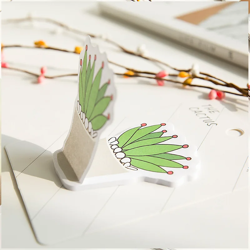 Jonvon 4 PCS cactus pad of Korean creative канцтовары наклейки N stick a label стикер школьные