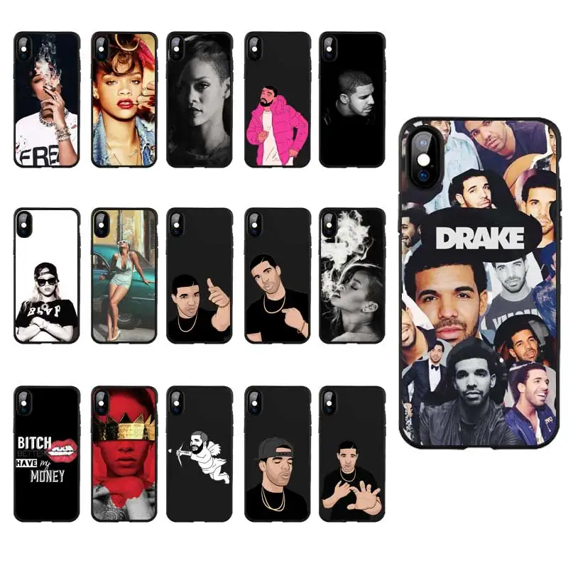 

DREAMFOX M349 Rihanna And Drake Black Soft TPU Silicone Case Cover For Apple iPhone 11 Pro XR XS Max X 8 7 6 6S Plus 5 5S 5G SE