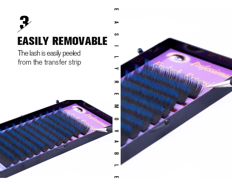 12 рядов/лоток черный-синий два цвета ресницы тон цветные ресницы человека Расширение OMBERLAN Профессиональный Комплект Перманентный Cilios