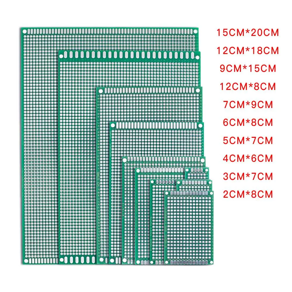 5pcs/lot 5x7 4x6 3x7 2x8 6x8 7x9 Double Side Copper Prototype PCB Universal Board Experimental Development Plate For Arduino