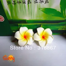 50 белая пена Гавайская Плюмерия цветок Frangipani цветы свадебные зажим для волос 4.5 см