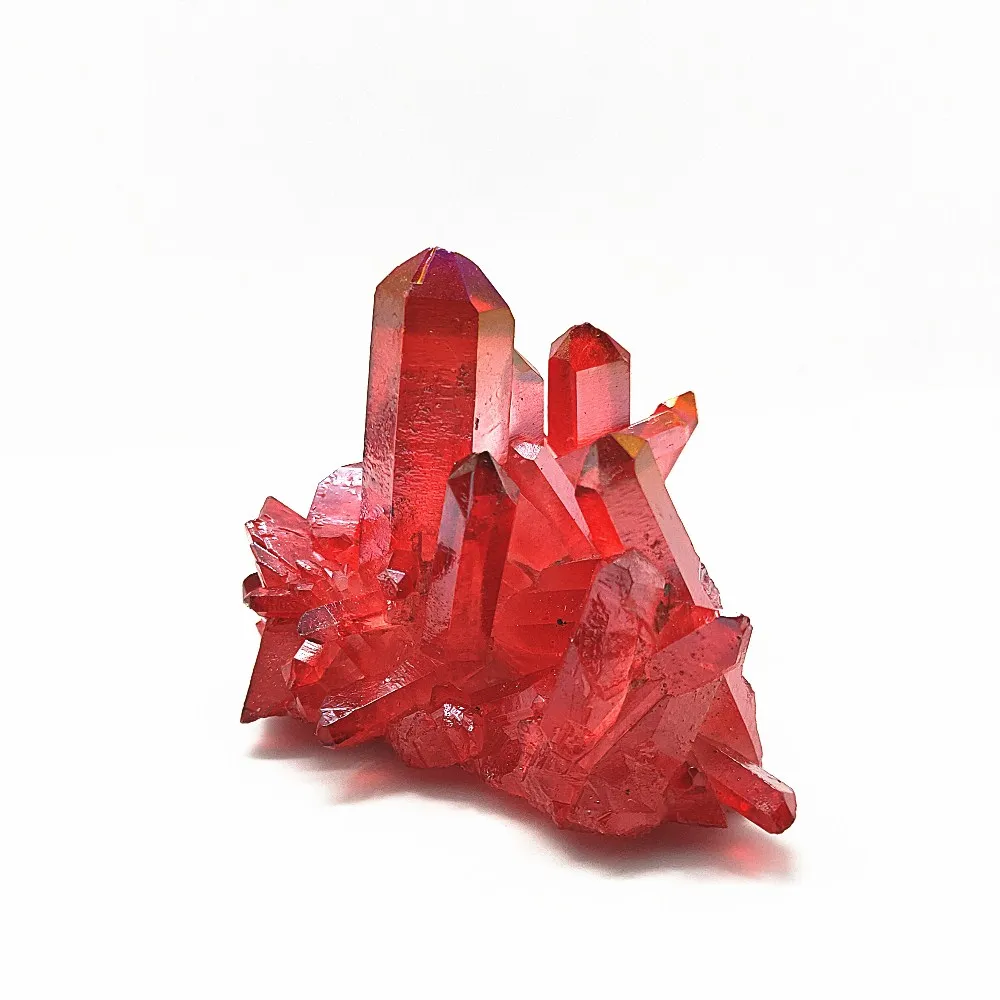 110 г натуральный кристалл Red angel aura кварцевый кластер для образцов с титановым