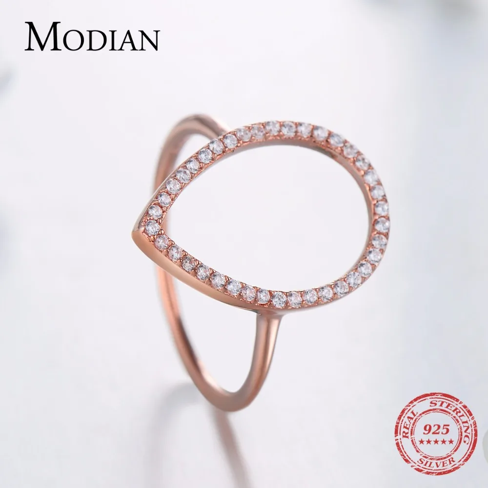 Engagement rings fashion rings fashion ring finger rings Modian new fashion Instagram pear water drop classic ring engagement jewelry sparkling 925 sterling silver rings for women
