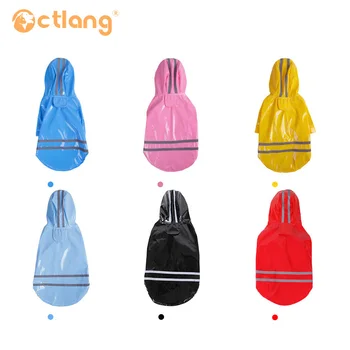 

Hooded Raincoat Reflective Raincoat Dog Spring And Summer Clothes PU Reflective Pet Raincoat S/M/L/XL