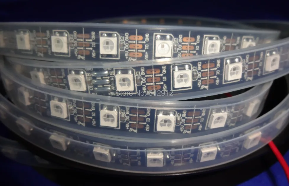 4m DC5V WS2812B BLACK PCB led pixel srip IP68 60pcs WS2812B/M с 60 пикселями|pcb industrial|pcb distributorpcb test |