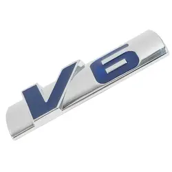 Новый Chrome металлический 3D V6 эмблемы автомобиля Наклейка Магистральные Auto Motor Стикеры стайлинга автомобилей V-6 двигателя знак Стикеры